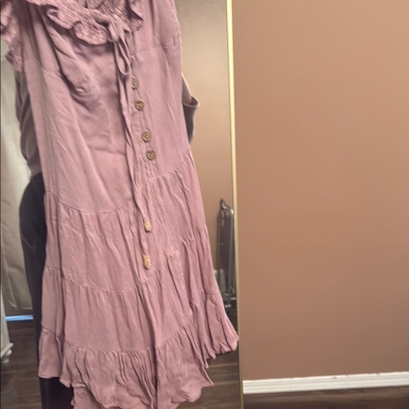 Free People Mauve Ruffled Mini Dress - Picture 2 of 5